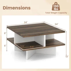 Tangkula 2-Tier Square Coffee Table W/ Storage Farmhouse Modern Accent Table Center Table 16 Tangkula 2-Tier Square Coffee Table W/ Storage Farmhouse Modern Accent Table Center Table -Tangkula Shop GUEST aba8ea1c d2f5 4311 a9f6 084761ca3536