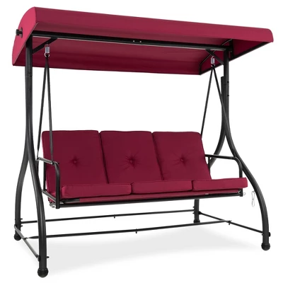 Tangkula 3-Seat Converting Patio Swing Chair and Porch Bed with Adjustable Canopy 11 Tangkula 3-Seat Converting Patio Swing Chair and Porch Bed with Adjustable Canopy - Image 11
