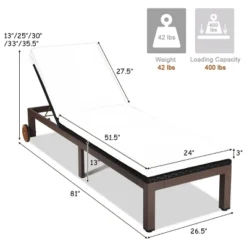 Tangkula Patio Rattan Lounge Chair Outdoor Cushioned Chaise Height Adjustable Turquoise -Tangkula Shop GUEST abfa5b65 d44b 4715 bdef 45934fc7709e