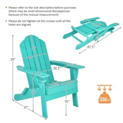 Tangkula Folding Adirondack Chair Outdoor Adirondack Chair Weather Resistant Lounger For Backyard Porch Poolside Turquoise/Grey/White/Black -Tangkula Shop GUEST ac456202 a962 4739 b94f aa7b1bb5d359