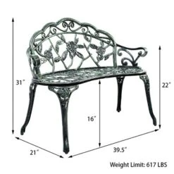Antique Aluminum Bench Patio Garden Chair Porch Cast For Outdoor Green 11 Antique Aluminum Bench Patio Garden Chair Porch Cast For Outdoor Green -Tangkula Shop GUEST acbb2d26 e5b8 4f1d 8496 7911dfe75ea1