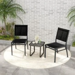Tangkula 4PCS Outdoor Dining Chairs - Heavy-Duty Aluminum Frame Patio Set -Tangkula Shop GUEST ad27c267 e5d3 40a8 a956 4abc357e454b