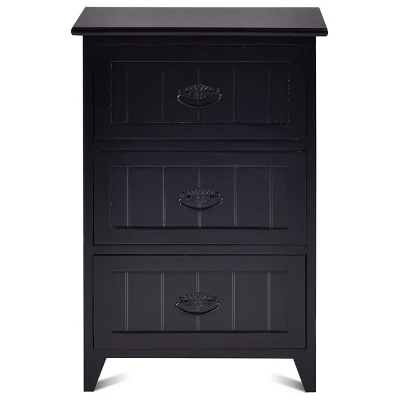 Tangkula 3 Drawers Nightstand End Table Storage Wood Side Bedside Black 6 Tangkula 3 Drawers Nightstand End Table Storage Wood Side Bedside Black - Image 6