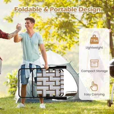 Tangkula Set of 4 Folding Webbed Lawn Chairs with Heavy-Duty Metal Frame 4 Tangkula Set of 4 Folding Webbed Lawn Chairs with Heavy-Duty Metal Frame - Image 4