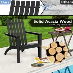 Tangkula 3PCS Patio Adirondack Chair Side Table Set Solid Wood Garden Deck Bistro Set Classic Furniture -Tangkula Shop GUEST ae243871 cc68 48b7 8108 b6d41f041e29