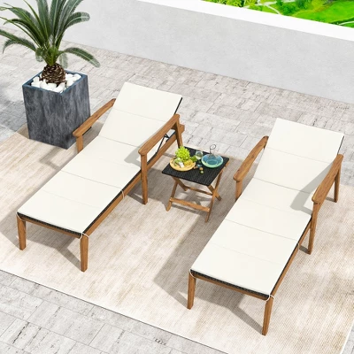 Tangkula Outdoor Chaise Lounge Chair W/ Armrests & 4-Level Backrest Adjustment 2 Tangkula Outdoor Chaise Lounge Chair W/ Armrests & 4-Level Backrest Adjustment - Image 2