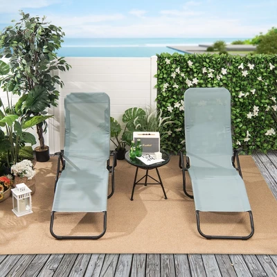 Tangkula 2 PCS Outdoor Chaise Lounge Folding Stacking Reclining Chairs 3 Tangkula 2 PCS Outdoor Chaise Lounge Folding Stacking Reclining Chairs - Image 3