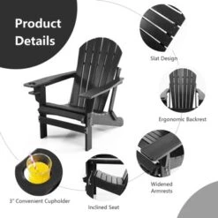 Tangkula 2PCS Adirondack Chair W/Ergonomic Design&Ottoman Outdoor Armchair HDPE Chair For Yard&Patio Black/Coffee/Grey/Turquoise/White -Tangkula Shop GUEST aec407f1 7e70 4c10 8f7f 5ed7965b7e05