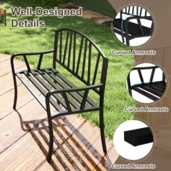 Tangkula 51" Metal Garden Bench - Heavy Duty Outdoor Patio Loveseat 15 Tangkula 51" Metal Garden Bench - Heavy Duty Outdoor Patio Loveseat -Tangkula Shop GUEST aed0b475 f2ca 4ae0 bd02 915bd2def187