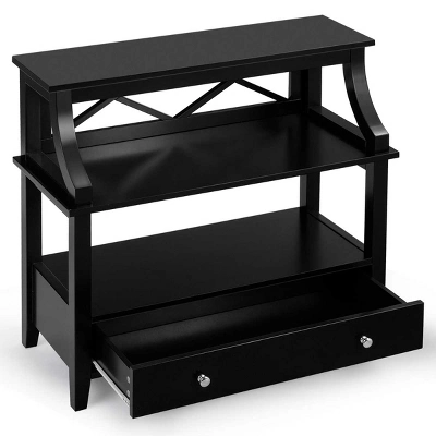 Tangkula 3-Tier End Table Storage Shelf Chair Multipurpose Side Table W/ Drawer 2 Tangkula 3-Tier End Table Storage Shelf Chair Multipurpose Side Table W/ Drawer - Image 2