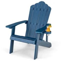 Tangkula Patio HIPS Outdoor Weather Resistant Slatted Chair Adirondack Chair W/ Cup Holder -Tangkula Shop GUEST af1be18d 9f71 4f23 8470 fbd4933ca03e