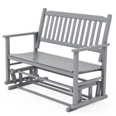 Tangkula Patio Glider Loveseat Chair Swing Rocking Bench W/ Curved Backrest & Slatted Seat 9 Tangkula Patio Glider Loveseat Chair Swing Rocking Bench W/ Curved Backrest & Slatted Seat - Image 9