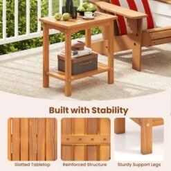 Tangkula 2-Tier Outdoor Acacia Wood Side Table with Slatted Storage Shelf -Tangkula Shop GUEST af5dc452 e037 4094 82ce cf0d981b7a6b 1