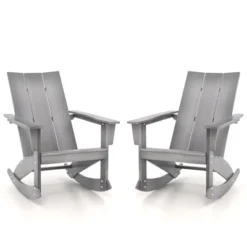 Tangkula Set Of 2 Adirondack Rocking Chair All Weather HDPE Rocker Grey Patio 11 Tangkula Set Of 2 Adirondack Rocking Chair All Weather HDPE Rocker Grey Patio -Tangkula Shop GUEST afe89f7f 318e 4d7a 8eb1 7b252c3a3f78
