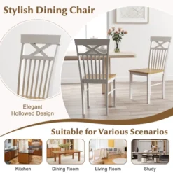 Tangkula Farmhouse Dining Chair Set Of 4 Wooden Kitchen Chair W/ Rubber Wood Frame 15 Tangkula Farmhouse Dining Chair Set Of 4 Wooden Kitchen Chair W/ Rubber Wood Frame -Tangkula Shop GUEST b0d0fc10 0cdd 4b6d a101 089d0d4b8998