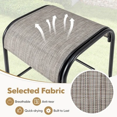 Tangkula 5-Piece Patio Dining Set W/ Umbrella Hole Metal Frame & Breathable Fabric Seat 4 Tangkula 5-Piece Patio Dining Set W/ Umbrella Hole Metal Frame & Breathable Fabric Seat - Image 4