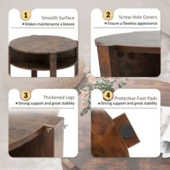 Tangkula 29.5" 2-Tier Round Coffee Table W/ Storage 4 Shelves Faux Wooden Top 17 Tangkula 29.5" 2-Tier Round Coffee Table W/ Storage 4 Shelves Faux Wooden Top -Tangkula Shop GUEST b12d9977 b985 499f bb31 5edd5f014cb6