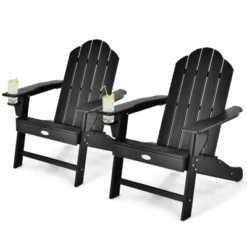 Tangkula 2PCS Adirondack Chair Outdoor With Cup Holde Weather Resistant Lounger Chair For Backyard Garden Patio And Deck Black/Grey/Turquoise/White 17 Tangkula 2PCS Adirondack Chair Outdoor With Cup Holde Weather Resistant Lounger Chair For Backyard Garden Patio And Deck Black/Grey/Turquoise/White -Tangkula Shop GUEST b1371509 3ca3 4f4e b550 1360440f2b9b