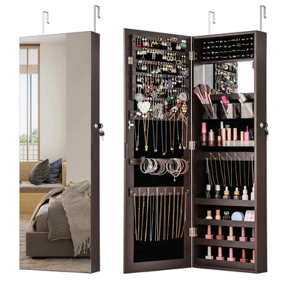 Tangkula 43.5" Jewelry Mirror Cabinet W/ Full-length Mirror & Interior Makeup Mirror 10 Tangkula 43.5" Jewelry Mirror Cabinet W/ Full-length Mirror & Interior Makeup Mirror - Image 10