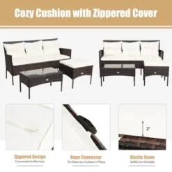 Tangkula 3 PCS Patio Furniture Set Outdoor All Weather Wicker Conversation Set W/Cushioned Ottoman & Side Table -Tangkula Shop GUEST b213d59e c8da 4b8e bb04 85c624d9a4b3