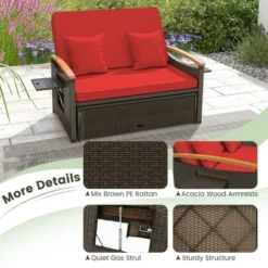 Tangkula Patio Rattan Daybed Set W/ Cushioned Loveseat & Storage Ottoman 15 Tangkula Patio Rattan Daybed Set W/ Cushioned Loveseat & Storage Ottoman -Tangkula Shop GUEST b24a33bf d2e5 4264 8018 c3ee7ee5b478