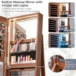 Tangkula Rotating Mirrored Jewelry Cabinet With Mirror Storage Shelves 16 Tangkula Rotating Mirrored Jewelry Cabinet With Mirror Storage Shelves -Tangkula Shop GUEST b25abffe fb5a 4f6a 9b53 992b391818e4