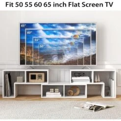 Tangkula 3 PCS Adjustable TV Stand Minimalist Entertainment Center For 43 55 60 65 Inch TV Media Console Table Brown/Black/White -Tangkula Shop GUEST b2b38210 b6da 46a7 aff1 5469965f04c5