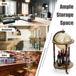 Tangkula 17" Wood Globe Bar Stand 16th Century Italian Rack Drinks Bottle Shelf Cart 18 Tangkula 17" Wood Globe Bar Stand 16th Century Italian Rack Drinks Bottle Shelf Cart -Tangkula Shop GUEST b30734cf f252 439f a0a4 9e6fdafe8f25