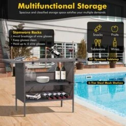 Tangkula Outdoor Garden Patio Rattan Wicker Dining Table Bar Table Shelves Furniture 13 Tangkula Outdoor Garden Patio Rattan Wicker Dining Table Bar Table Shelves Furniture -Tangkula Shop GUEST b324e2da 94e7 41a9 80fb bf96183cf66c