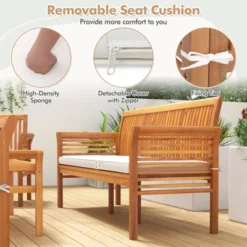 Tangkula 5 Pieces Acacia Wood Patio Conversation Set Outdoor Furniture Sofa Set With Removable Seat Cushions Sectional Sofa & Table Set -Tangkula Shop GUEST b328e95a faea 44f8 9416 d5b31bc69982