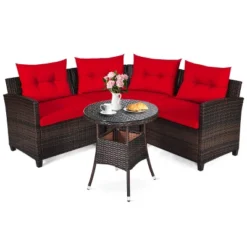 Tangkula 4PCS Outdoor Patio Conversation Set Wicker Rattan Sectional Sofa W/Cushions 22 Tangkula 4PCS Outdoor Patio Conversation Set Wicker Rattan Sectional Sofa W/Cushions -Tangkula Shop GUEST b3664f05 0886 4dba b645 a68bbe623364