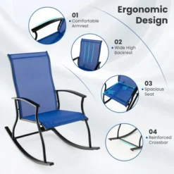 Tangkula Set of 4 Outdoor Rocking Chairs with Breathable Fabric -Tangkula Shop GUEST b38d2955 620d 4376 86cb ef374452a329 1