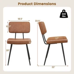 Tangkula Dining Chairs Set Of 4 W/ PU Leather Cover Filled Sponge Waterfall Seats -Tangkula Shop GUEST b3b901bc 9708 4dcf 8bcc f15f529befa9