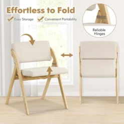 Tangkula Set Of 4 Dining Chairs Folding Kitchen Chair W/ Rubber Wood Legs Padded Seat -Tangkula Shop GUEST b3d1c658 66d1 4d0e ad04 b9dd30d6767b