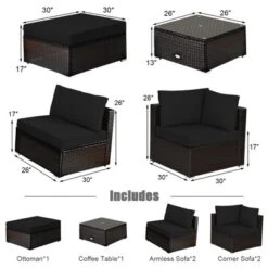 Tangkula 6-Piece Rattan Outdoor Sectional Sofa Set - Modern Patio Furniture with Black Cushions 16 Tangkula 6-Piece Rattan Outdoor Sectional Sofa Set - Modern Patio Furniture with Black Cushions -Tangkula Shop GUEST b3d96997 94c6 449e 873a 0f1f6b2a74f0