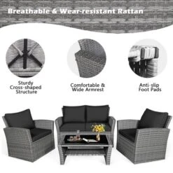 Tangkula 4-Piece Patio Rattan Conversation Set with Black Cushions & Coffee Table 15 Tangkula 4-Piece Patio Rattan Conversation Set with Black Cushions & Coffee Table -Tangkula Shop GUEST b493f21b 7da4 4f8f bb05 fd204acb2ee6