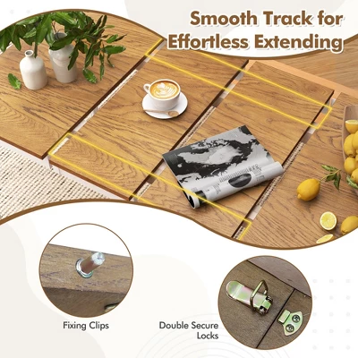 Tangkula Extendable Dining Table - 3-Stage Farmhouse Kitchen Table for 4-8 People 4 Tangkula Extendable Dining Table - 3-Stage Farmhouse Kitchen Table for 4-8 People - Image 4