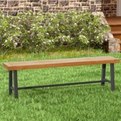 Tangkula 2PCS 63" Acacia Wood Outdoor Bench 3-Person Patio Bench With 800 Lbs Weight Capacity Outdoor Backless Bench With Heavy-Duty Metal Frame 10 Tangkula 2PCS 63" Acacia Wood Outdoor Bench 3-Person Patio Bench With 800 Lbs Weight Capacity Outdoor Backless Bench With Heavy-Duty Metal Frame -Tangkula Shop GUEST b4d5226f 000d 4111 966d 38aceb1e7536 1