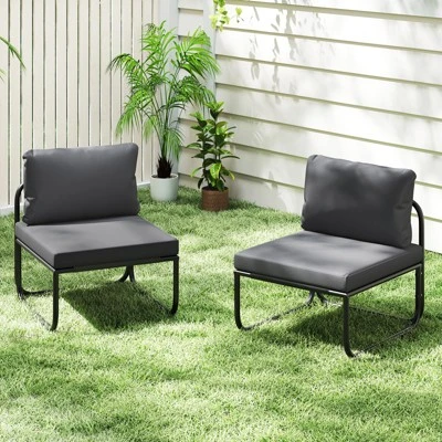 Tangkula Patio Chairs Set Of 2 W/ Removable Cushions Heavy Duty Metal Frame Poolside 1 Tangkula Patio Chairs Set Of 2 W/ Removable Cushions Heavy Duty Metal Frame Poolside
