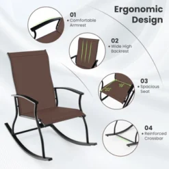 Tangkula Set of 2 Outdoor Rocking Chairs with Breathable Fabric - Brown 15 Tangkula Set of 2 Outdoor Rocking Chairs with Breathable Fabric - Brown -Tangkula Shop GUEST b540fe13 27c1 4e5e 80d8 368d9f192d30 1