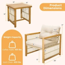 Tangkula 3PCS Patio Acacia Wood PE Wicker Furniture Set W/ Soft Seat & Back Cushions 17 Tangkula 3PCS Patio Acacia Wood PE Wicker Furniture Set W/ Soft Seat & Back Cushions -Tangkula Shop GUEST b588e937 ffdf 459f bae0 6cda71195cc7