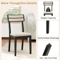 Tangkula Modern Dining Chairs Set Of 4 W/Tilt Backrest Rubber Wood Legs Soft Padded Seat -Tangkula Shop GUEST b5a4bd3d 2de1 4b62 8247 a397e091c106