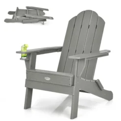 Tangkula Folding Adirondack Chair Outdoor Adirondack Chair Weather Resistant Lounger For Backyard Porch Poolside Turquoise/Grey/White/Black -Tangkula Shop GUEST b5cbbb26 6aaf 408f b413 0ace10c85580