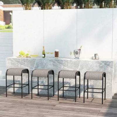 Tangkula 5-Piece Patio Dining Set W/ Umbrella Hole Metal Frame & Breathable Fabric Seat 2 Tangkula 5-Piece Patio Dining Set W/ Umbrella Hole Metal Frame & Breathable Fabric Seat - Image 2