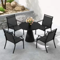 Tangkula 4-Piece All-Weather Patio Dining Chairs with High Back and Armrests 11 Tangkula 4-Piece All-Weather Patio Dining Chairs with High Back and Armrests -Tangkula Shop GUEST b5ef7b9f 713b 4a38 a0ed 2f35a1c813e4
