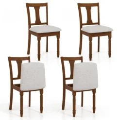 Tangkula Set Of 4 Upholstered Wooden Dining Chair W/ Seat Storage Space -Tangkula Shop GUEST b60340fd 2ca4 46b5 b015 0a7e50c4879f