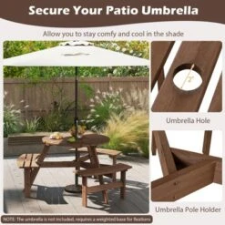 Tangkula 6-Person Round Picnic Table Set W/ 3 Built-in Benches 2" Umbrella Hole 19 Tangkula 6-Person Round Picnic Table Set W/ 3 Built-in Benches 2" Umbrella Hole -Tangkula Shop GUEST b63028cd e3e4 43e8 acd7 c4d431c498f2