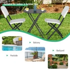 Tangkula 3-Piece Outdoor Rattan Bistro Set – Foldable Wicker Table and Chairs -Tangkula Shop GUEST b6803669 b449 4471 82a3 a2dc1afe4cd7