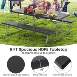 Tangkula Folding Picnic Table W/ 2 Benches 6 FT Camping Table Set W/ Metal Frame 15 Tangkula Folding Picnic Table W/ 2 Benches 6 FT Camping Table Set W/ Metal Frame -Tangkula Shop GUEST b6d5a675 a86e 4d48 8c06 0b7afa684baf