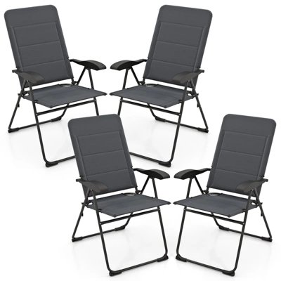 Tangkula 4-Piece Adjustable Reclining Patio Folding Chairs with Padded Seats 10 Tangkula 4-Piece Adjustable Reclining Patio Folding Chairs with Padded Seats - Image 10